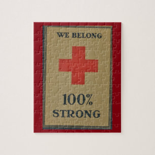 1920 WWI Red Cross"Wij behoren tot 100% sterk" Legpuzzel