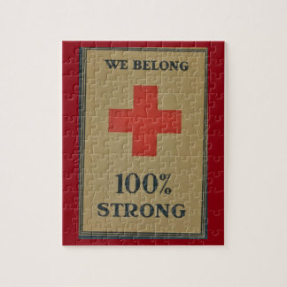 1920 WWI Red Cross"Wij behoren tot 100% sterk" Legpuzzel