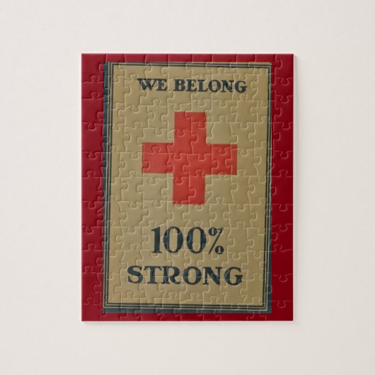 1920 WWI Red Cross"Wij behoren tot 100% sterk" Legpuzzel (Verticaal)