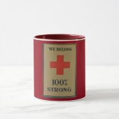 1920 WWI Red Cross"Wij behoren tot 100% sterk" Mok (Midden)