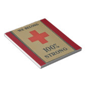 1920 WWI Red Cross"Wij behoren tot 100% sterk" Notitieblok (Schuin)
