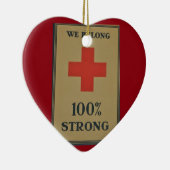 1920 WWI Rode Kruis "Wij zijn 100% sterk" Keramisch Ornament (Rechts)