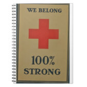 1920 WWI Rode Kruis "Wij zijn 100% sterk" Notitieboek (Voorkant)