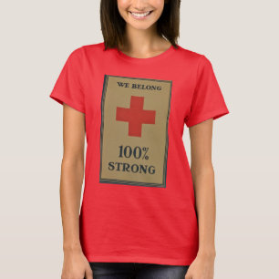 1920 WWI Rode Kruis "Wij zijn 100% sterk" T-shirt
