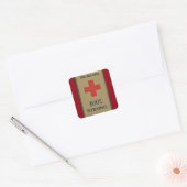 1920 WWI Rode Kruis "Wij zijn 100% sterk" Vierkante Sticker (Envelop)