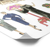 1920s 1930s mode modellen kleding flapper meisjes poster (Hoek)