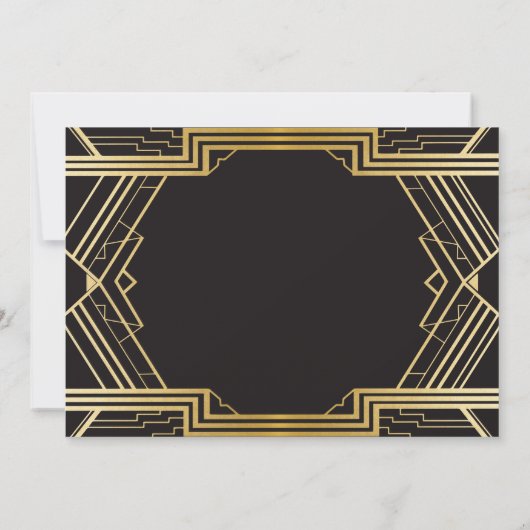 1920s Art Deco Afstuderen Foto Gatsby Party Gold Kaart (Achterkant)
