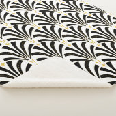 1920s Art Deco Classy Zwart & Wit Palmetto's Sherpa Deken (3/4)