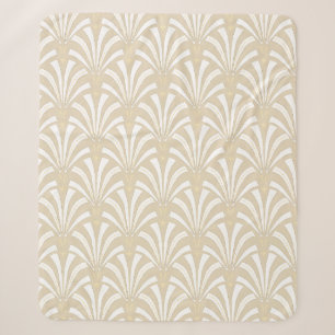 1920's Art Deco Elegante Witte & Crème Palmetto's Sherpa Deken