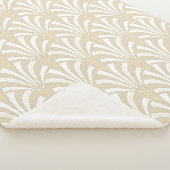 1920's Art Deco Elegante Witte & Crème Palmetto's Sherpa Deken (3/4)