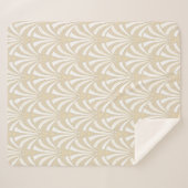 1920's Art Deco Elegante Witte & Crème Palmetto's Sherpa Deken (Voorkant (horizontaal))