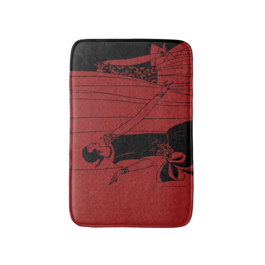 1920s Art Deco Fashion Show Model Red Badmat (Voorkant Verticaal)