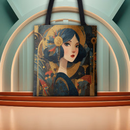 1920's Art Deco Flapper Girl Tote Bag
