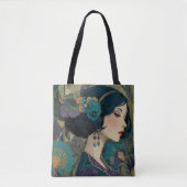 1920's Art Deco Flapper Girl Tote Bag (Voorkant)
