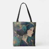 1920's Art Deco Flapper Girl Tote Bag (Achterkant)