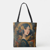 1920's Art Deco Flapper Girl Tote Bag (Achterkant)