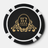 1920s Art Deco Flapper Slang Speakeasy Bijen Knieë Poker Chips (Achterkant)