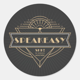 1920s  Art Deco Flapper Speakeasy Ronde Sticker