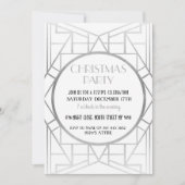 1920's Art Deco Gatsby 20's Kerstfeest Zilver Kaart (Voorkant)