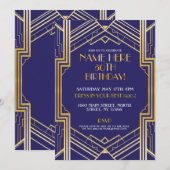 1920's Art Deco Gatsby 30 40e 50e verjaardag Kaart (Voorkant / Achterkant)