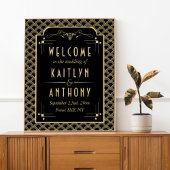  1920's Art Deco Gatsby Bruiloft Welkom Poster