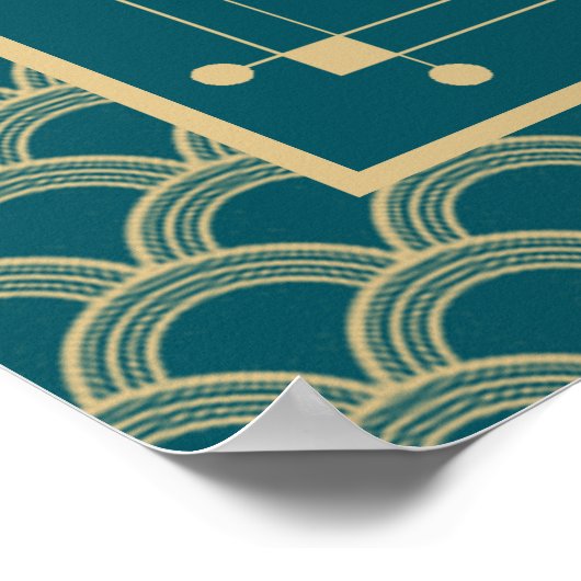  1920's Art Deco Gatsby Bruiloft Welkom Poster (Hoek)