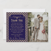 1920's Art Deco Gatsby trouwfoto Bedankkaart (Voorkant)