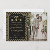  1920's Art Deco Gatsby trouwfoto Bedankkaart (Voorkant)