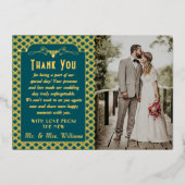  1920's Art Deco Gatsby trouwfoto Folie Uitnodiging (Voorkant)