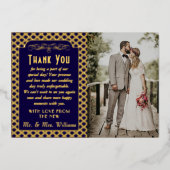 1920's Art Deco Gatsby trouwfoto Folie Uitnodiging (Voorkant)