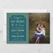 1920's Art Deco Gatsby trouwfoto Save The Date (Voorkant)