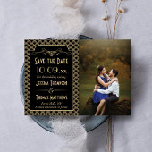  1920's Art Deco Gatsby trouwfoto Save The Date