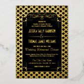 1920's Art Deco Gatsby trouwrepetitie Folie Uitnodiging (Voorkant)