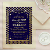 1920's Art Deco Gatsby trouwrepetitie Folie Uitnodiging