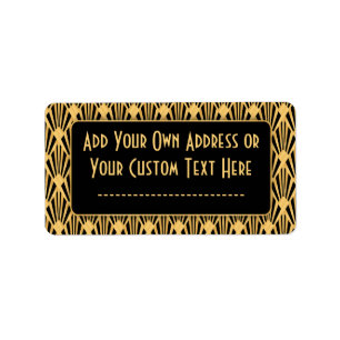 1920s Art Deco geometrische diamanten patroon Etiket