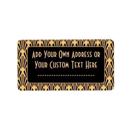 1920s Art Deco geometrische diamanten patroon Etiket (Voorkant)