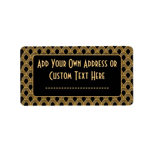 1920s Art Deco Geometrische Fans Patroon Etiket (Voorkant)