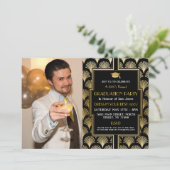 1920s Art Deco Gold Afstuderen Gatsby Party Foto Kaart (Staand voorkant)