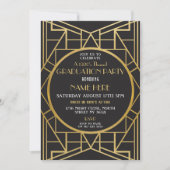 1920's Art Deco Graduation Party Gatsby Uitnodigin Kaart (Voorkant)