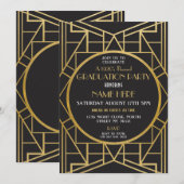 1920's Art Deco Graduation Party Gatsby Uitnodigin Kaart (Voorkant / Achterkant)