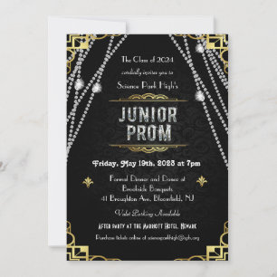 1920s Art Deco Junior Prom Uitnodiging