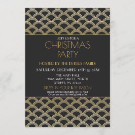 1920's Art Deco Kerst Gatsby Party Uitnodiging