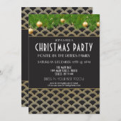 1920's Art Deco Kerst Gatsby Party Uitnodiging (Voorkant / Achterkant)