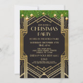 1920's Art Deco Kerstmis uitnodigen Gatsby Party G Kaart (Voorkant)