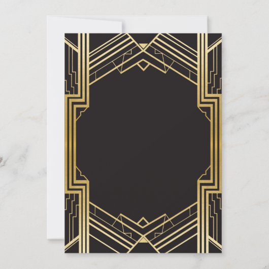 1920's Art Deco Kerstmis uitnodigen Gatsby Party G Kaart (Achterkant)