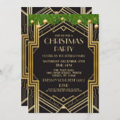 1920's Art Deco Kerstmis uitnodigen Gatsby Party G Kaart (Voorkant / Achterkant)