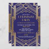 1920's Art Deco Kerstmis uitnodigen Gatsby Party G Kaart (Voorkant / Achterkant)