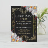 1920's Art Deco Kerstmis uitnodigen Gatsby Party G Kaart (Staand voorkant)
