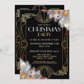 1920's Art Deco Kerstmis uitnodigen Gatsby Party G Kaart (Voorkant / Achterkant)