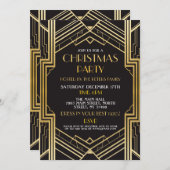 1920's Art Deco Kerstmis uitnodigen Gatsby Party G Kaart (Voorkant / Achterkant)